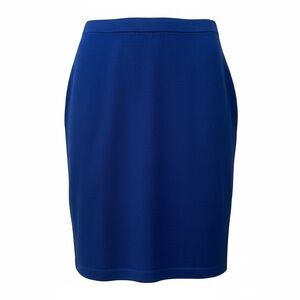 St. John Cobalt Blue Santana Knit Elastic Waist Quiet Luxury Pencil Skirt sz 4